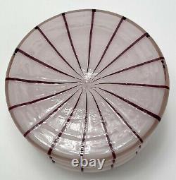 Michael Powolny for Loetz Ausfuehrung Pink Stripe Lidded Glass Jar c1915