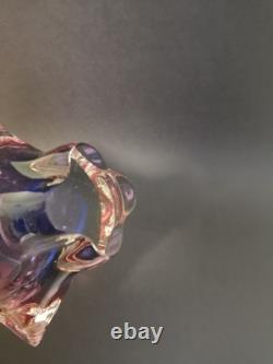 Mid Century Art Glass vase JOSEF HOSPODKA Chribska 8.25 Pink Purple
