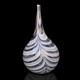 Mid-Century Atomic Sculpted Pink Art Glass Round Gourd Vase