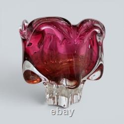Mid Century Czech Sommerso Art Glass Bowl by Josef Hospodka for Chribská