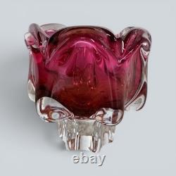 Mid Century Czech Sommerso Art Glass Bowl by Josef Hospodka for Chribská
