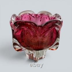 Mid Century Czech Sommerso Art Glass Bowl by Josef Hospodka for Chribská