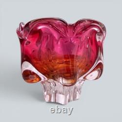 Mid Century Czech Sommerso Art Glass Bowl by Josef Hospodka for Chribská