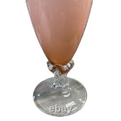 Mid Century Handcrafted Italian Empoli Pink Art Glass Opaline Pitcher