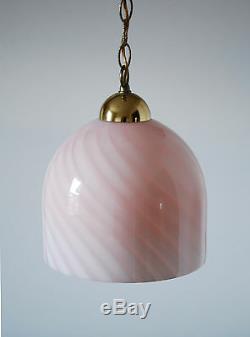 Mid Century modern Hollywood Regency pink Murano art glass ceiling Lamp