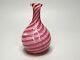 Mid-centiry Italy Murano Latticino Swirl Glass Miniature Vase Pink White