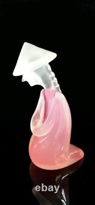 Mid-century Archimede Seguso Labelled Murano Glass Pink Alabastro Asian Sculptur