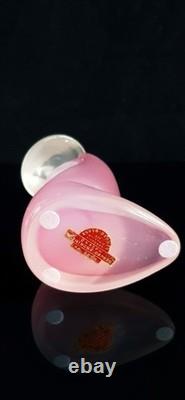 Mid-century Archimede Seguso Labelled Murano Glass Pink Alabastro Asian Sculptur