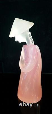 Mid-century Archimede Seguso Labelled Murano Glass Pink Alabastro Asian Sculptur