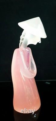 Mid-century Archimede Seguso Labelled Murano Glass Pink Alabastro Asian Sculptur
