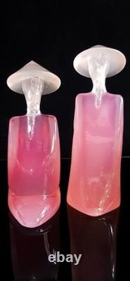 Mid-century Archimede Seguso Labelled Murano Glass Pink Alabastro Asian Sculptur