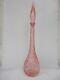 Mid-century Pink Wax Drip Glass Genie Bottle, Decanter Stopper 60's Italy