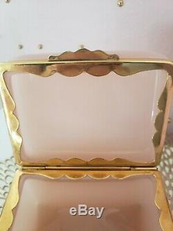 Midcentury Murano Glass Casket Box, Pink Opaline, Fratelli Ferro, Italian Glass