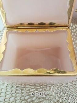 Midcentury Murano Glass Casket Box, Pink Opaline, Fratelli Ferro, Italian Glass