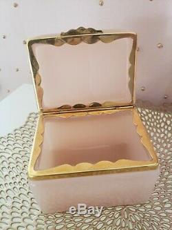 Midcentury Murano Glass Casket Box, Pink Opaline, Fratelli Ferro, Italian Glass