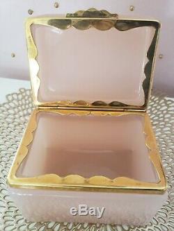 Midcentury Murano Glass Casket Box, Pink Opaline, Fratelli Ferro, Italian Glass