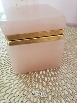 Midcentury Murano Glass Casket Box, Pink Opaline, Fratelli Ferro, Italian Glass