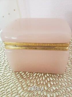 Midcentury Murano Glass Casket Box, Pink Opaline, Fratelli Ferro, Italian Glass