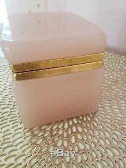 Midcentury Murano Glass Casket Box, Pink Opaline, Fratelli Ferro, Italian Glass