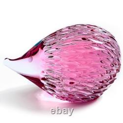Miloslav Janku Crystal Hedgehog Art Glass Crystal Paperweight Figurine