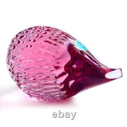Miloslav Janku Crystal Hedgehog Art Glass Crystal Paperweight Figurine