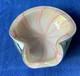 Modernist Barbini Murano Art Glass Pink White Gold Leaf Pinwheel Swirl Lrg Bowl