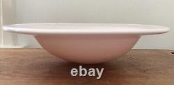 Modernist Empoli Rose Pink Cased Glass Bowl Vintage Mid Century Italy Scandi