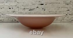 Modernist Empoli Rose Pink Cased Glass Bowl Vintage Mid Century Italy Scandi