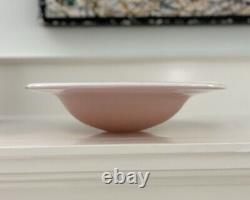 Modernist Empoli Rose Pink Cased Glass Bowl Vintage Mid Century Italy Scandi