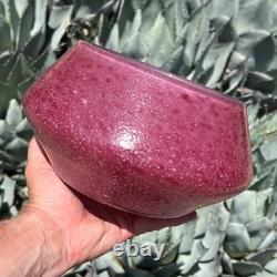 Monart Scottish Art Glass Bowl Vase Mottled Pink Bubbles Moncrieff Ysart Vintage