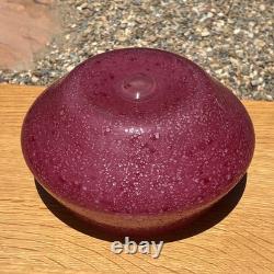 Monart Scottish Art Glass Bowl Vase Mottled Pink Bubbles Moncrieff Ysart Vintage