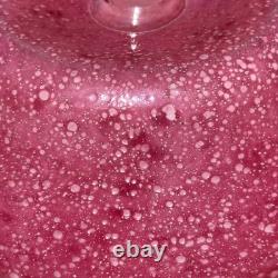 Monart Scottish Art Glass Bowl Vase Mottled Pink Bubbles Moncrieff Ysart Vintage