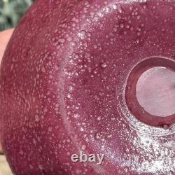 Monart Scottish Art Glass Bowl Vase Mottled Pink Bubbles Moncrieff Ysart Vintage