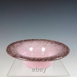 Monart UB Pink, Black & Copper Aventurine Vintage Glass Bowl