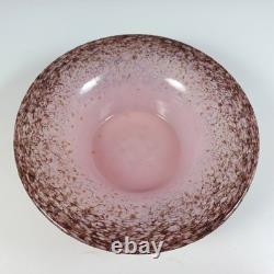 Monart UB Pink, Black & Copper Aventurine Vintage Glass Bowl