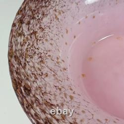Monart UB Pink, Black & Copper Aventurine Vintage Glass Bowl