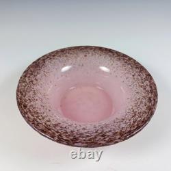 Monart UB Pink, Black & Copper Aventurine Vintage Glass Bowl