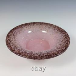Monart UB Pink, Black & Copper Aventurine Vintage Glass Bowl