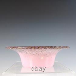 Monart UB Pink, Black & Copper Aventurine Vintage Glass Bowl