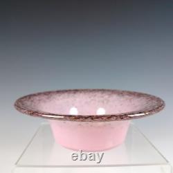 Monart UB Pink, Black & Copper Aventurine Vintage Glass Bowl