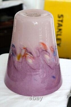 Monart Vasart Strathearn Perthshire Lilac Pink Glass Vase Leaping Salmon 19cm