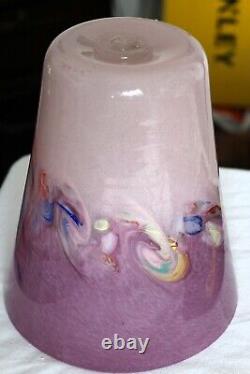 Monart Vasart Strathearn Perthshire Lilac Pink Glass Vase Leaping Salmon 19cm