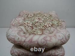 Monroe Wavecrest Billow Ware 5 Hinged Jewelry Box Pastel Pink & Green withEnamel