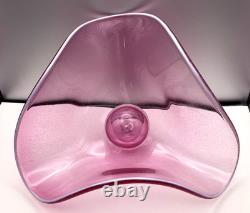 Morna Tudor Graceful Folds Art Glass Perfume Bottle Fushia Pink Signed and Dated