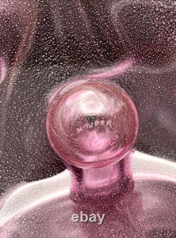 Morna Tudor Graceful Folds Art Glass Perfume Bottle Fushia Pink Signed and Dated