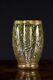 Moser Gilded and Enameled Vase, Small Pink Flowers on Green