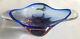 Moser Mstisov Glass Bowl Blue And Salmon Czech Art Glass LARGE 2.8kg 1960s