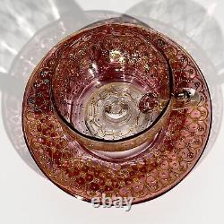 Moser cup pink glass enameled gold 1900's era Loetz Legras Decorative arts