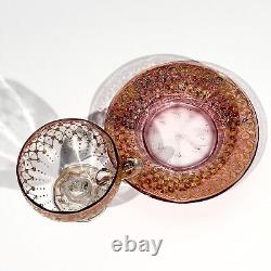 Moser cup pink glass enameled gold 1900's era Loetz Legras Decorative arts