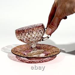Moser cup pink glass enameled gold 1900's era Loetz Legras Decorative arts